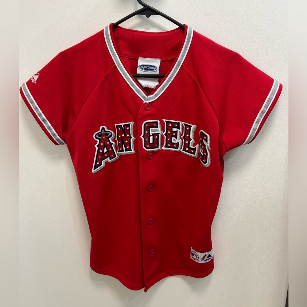 Woman’s Anaheim Angeles Jersey with Rhinestones